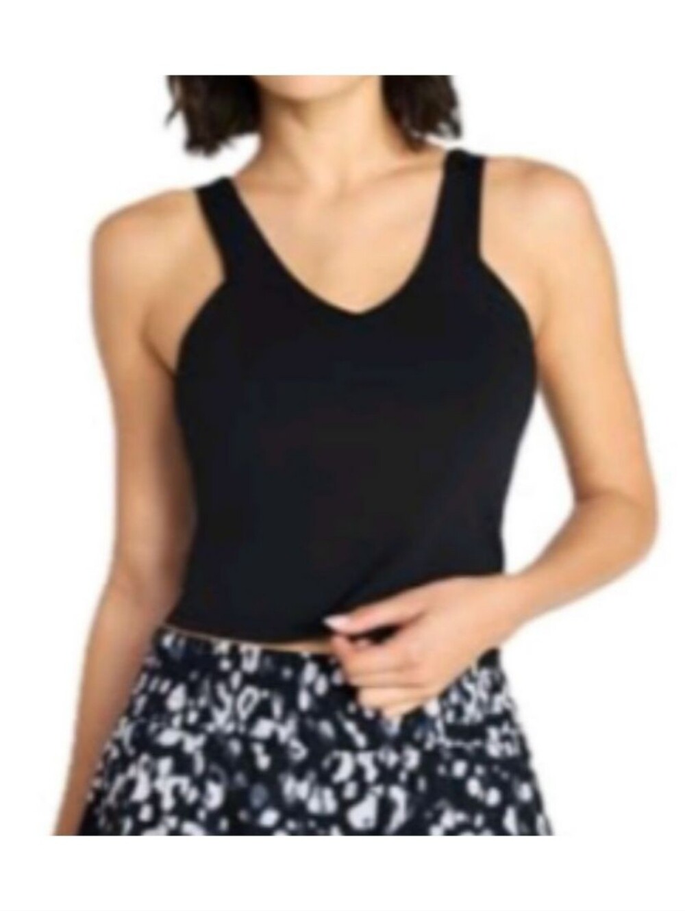 Avia Black V-Neck Tank Top Everyday Layering
